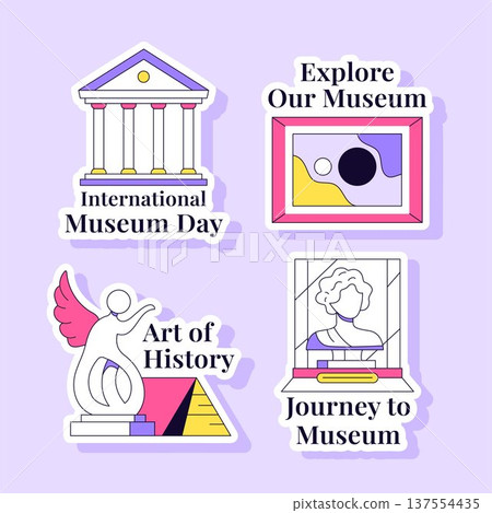International Museum Day Flat Cartoon Hand Drawn Social Media Label Background Illustration International Museum Day Flat Cartoon Hand Drawn Social Media Label Background Illustration 137554435