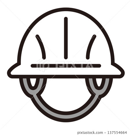 Safety helmet icon. A helmet worn in construction, work, and disaster prevention. 137554664