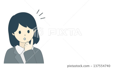 A businesswoman coming up with an idea | Illustration of a female office worker with her finger raised A businesswoman coming up with an idea | Illustration of a female office worker with her finger raised 137554740