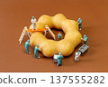 Miniature Doctors Repairing Donut with Ladder Concept 137555282