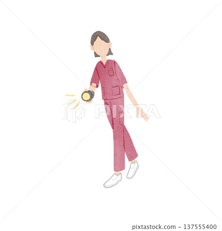 Illustration of a woman patrolling Illustration of a woman patrolling 137555400