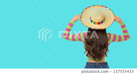 Woman in sombrero enjoys Cinco de Mayo fun Woman in sombrero enjoys Cinco de Mayo fun 137555433