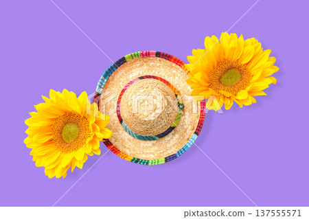 Sunflower sombrero ready for Cinco de Mayo Sunflower sombrero ready for Cinco de Mayo 137555571