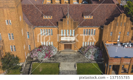 Historic brick school building surrounded by trees in Hong Kong March 8 2026 Historic brick school building surrounded by trees in Hong Kong March 8 2026 137555785