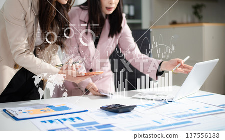 Intelligence and business analytics with dashboard concept.Website designer working in come digital tablet laptop.and smart phone 137556188