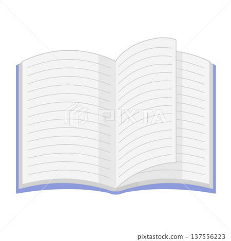 Simple illustration of a notebook with pages turned up, color, no lines Simple illustration of a notebook with pages turned up, color, no lines 137556223