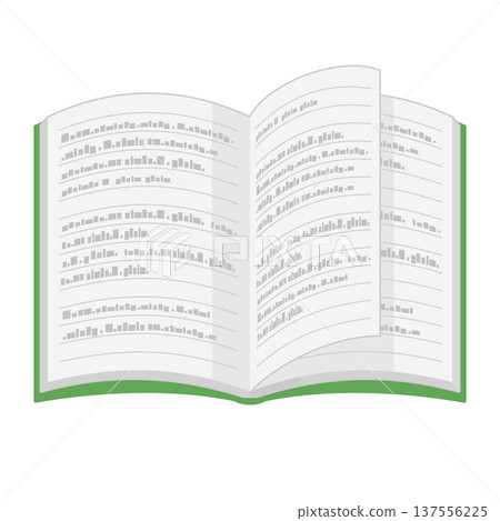 Simple illustration of a notebook with pages turned up, color, no lines Simple illustration of a notebook with pages turned up, color, no lines 137556225