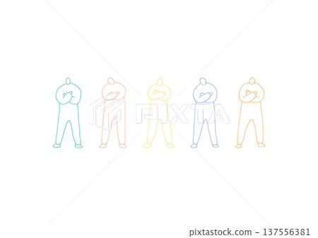 一組色彩鮮豔的手繪插圖,描繪的是人們雙臂交叉、頭部微微傾斜的形象。 一組色彩鮮豔的手繪插圖,描繪的是人們雙臂交叉、頭部微微傾斜的形象。 137556381