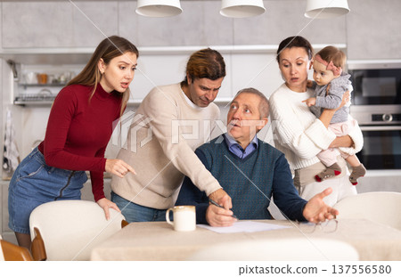 Family members discussing inheritance Family members discussing inheritance 137556580