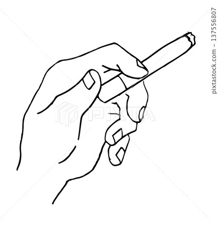 單色線條畫吸煙者 單色線條畫吸煙者 137556807