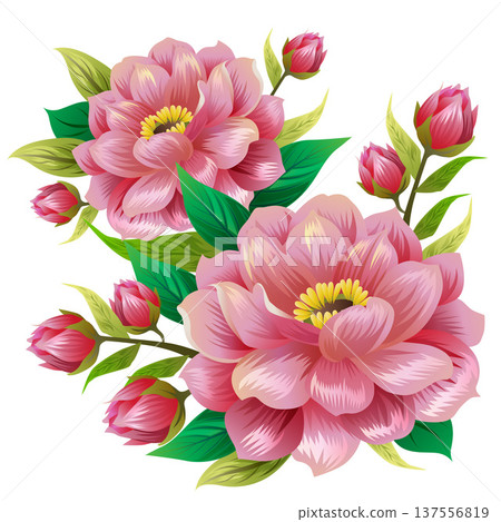 classic romantic decorative flower bloom 137556819