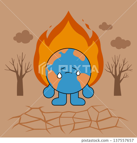 Vector illustration of a cute Earth character. Vector illustration of a cute Earth character. 137557657