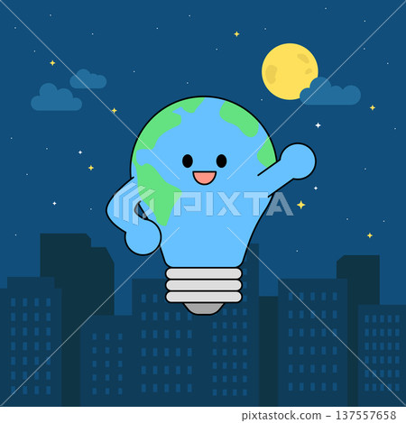 Vector illustration of a cute Earth character. Vector illustration of a cute Earth character. 137557658