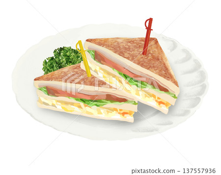 Clubhouse sandwich (with plate) 137557936