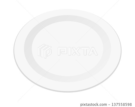 簡單的白色圓形盤子 簡單的白色圓形盤子 137558598