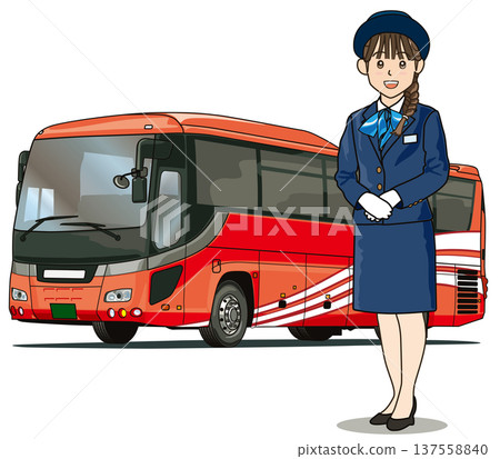 Tourist bus and bus guide 137558840