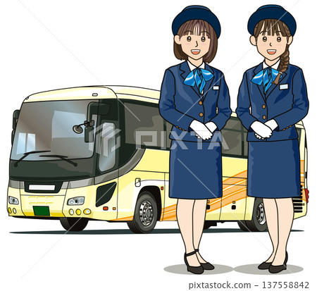 Tourist bus and bus guide Tourist bus and bus guide 137558842