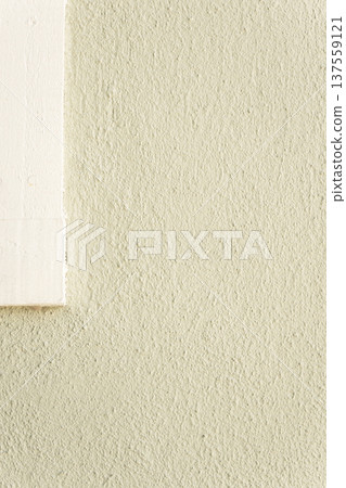 Beige stucco wall texture with white window frame minimal architectural background 137559121
