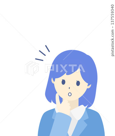 一位女商人正在構思一個想法 | 一位女上班族舉起手指的插圖 一位女商人正在構思一個想法 | 一位女上班族舉起手指的插圖 137559340