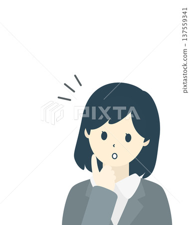 A businesswoman coming up with an idea | Illustration of a female office worker with her finger raised A businesswoman coming up with an idea | Illustration of a female office worker with her finger raised 137559341