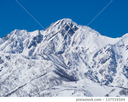 Snow-capped Mount Goryu in the Northern Alps 137559384