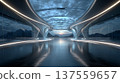 Futuristic underground smart house glass ceiling panoramic ocean view modern architecture serene lighting sunset reflection 137559657