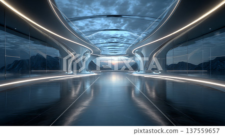 Futuristic underground smart house glass ceiling panoramic ocean view modern architecture serene lighting sunset reflection Futuristic underground smart house glass ceiling panoramic ocean view modern architecture serene lighting sunset reflection 137559657