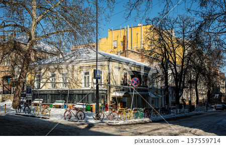 Snowy winter cityscape of UNESCO historic center of Odessa, Ukraine Snowy winter cityscape of UNESCO historic center of Odessa, Ukraine 137559714