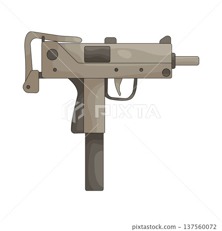 Illustration of submachine gun 137560072