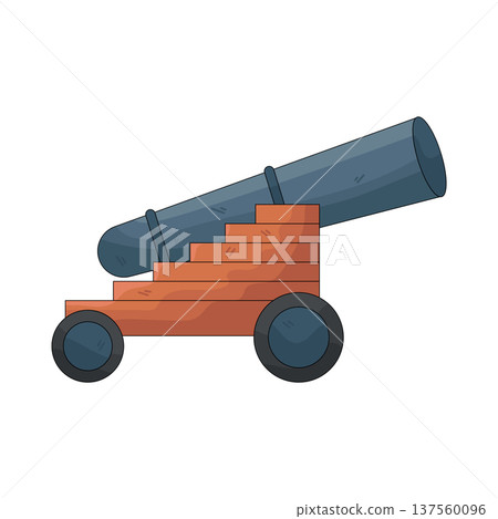 Illustration of cannon  137560096