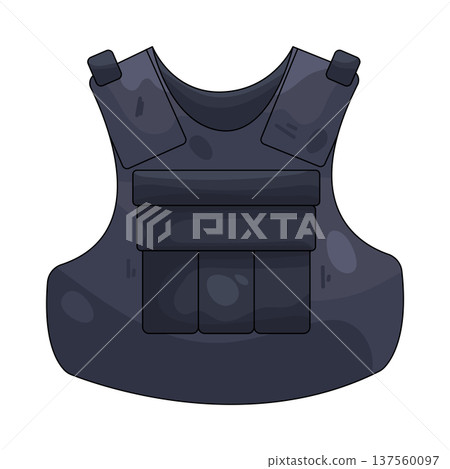 Illustration of bulletproof vest Illustration of bulletproof vest 137560097