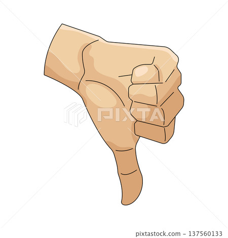 Illustration of Thumbs down 137560133