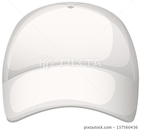 White Baseball Cap Vector Illustration Front View White Baseball Cap Vector Illustration Front View 137560436