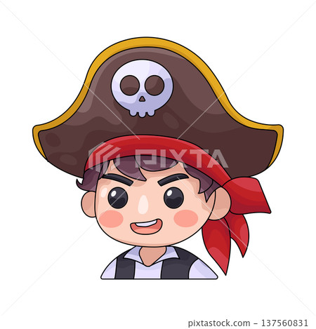 Illustration of boy in a pirate costume 137560831