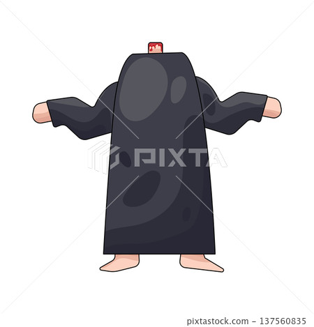 Illustration of boy in a headless ghost costume Illustration of boy in a headless ghost costume 137560835