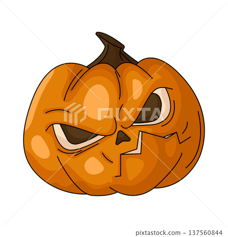 Illustration of scary pumpkin Illustration of scary pumpkin 137560844