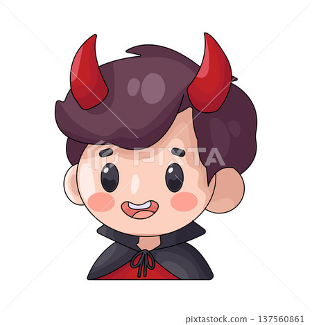 Illustration of boy in a devil costume 137560861