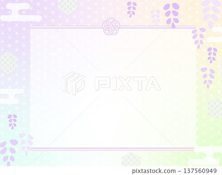 Japanese modern and cute wisteria flower frame Japanese modern and cute wisteria flower frame 137560949