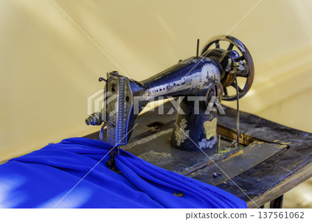 An old sewing machine. An old sewing machine. 137561062