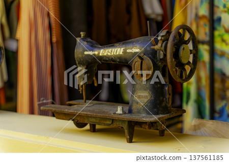 An old sewing machine. 137561185