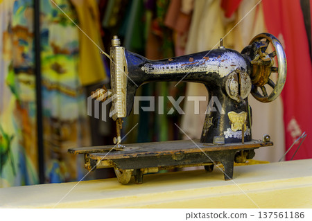 An old sewing machine. 137561186