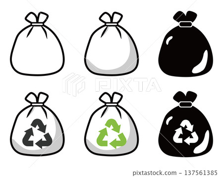 Garbage bag icon set Garbage bag icon set 137561385