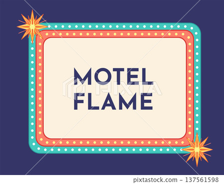 復古霓虹燈招牌向量圖 137561598