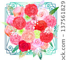 Rose and Carnation Bouquet - Iron Green 137561829