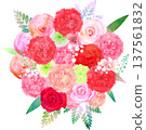 Roses and carnation bouquets 137561832