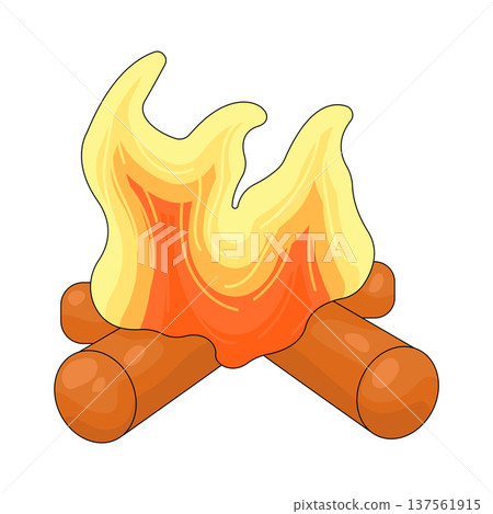 Illustration of bonfire  137561915