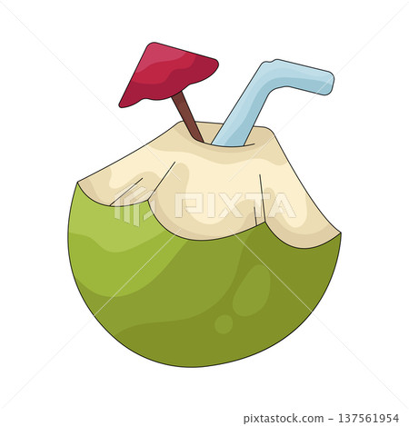 Illustration of coconut drink Illustration of coconut drink 137561954