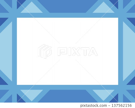 Geometric pattern frame white space blue Geometric pattern frame white space blue 137562156