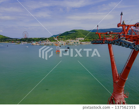 Cable car over the sea. Cable car over the sea. 137562355