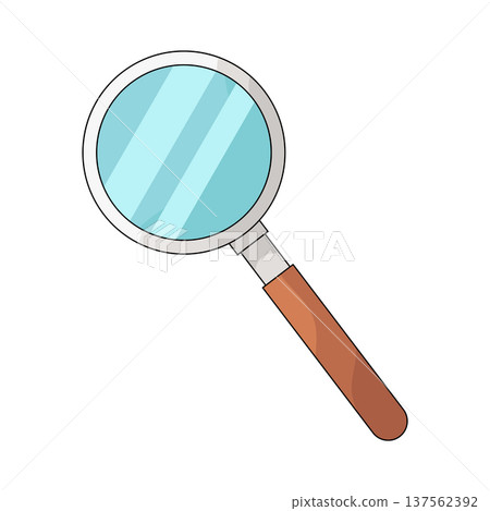 Illustration of magnifying glass  137562392
